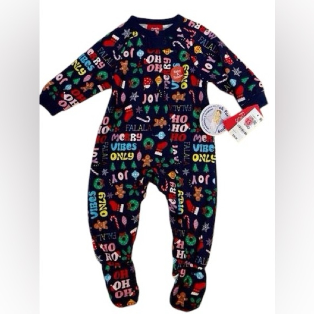 NWT: Family PJ’s Christmas Theme 12 months Zipper PJs